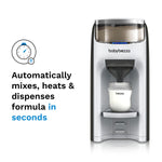 EN Baby Brezza Formula Pro Advanced with "Automatically mixes, heats, and dispenses" text and timer icon. - product thumbnail
