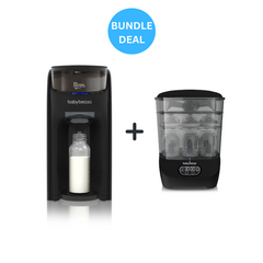 Front view of the Formula Pro Advanced & Sterilizer Dryer Advanced Bundle in Premium Black