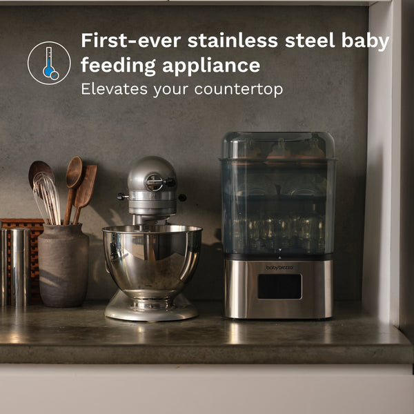SuperQuick™ Baby Bottle Sterilizer and Dryer Stainless Steel - Sterilizes & Dries in just 10 Minutes - product thumbnail