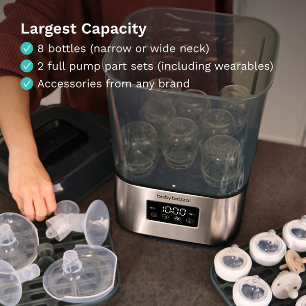 SuperQuick™ Baby Bottle Sterilizer and Dryer Stainless Steel - Sterilizes & Dries in just 10 Minutes - product thumbnail