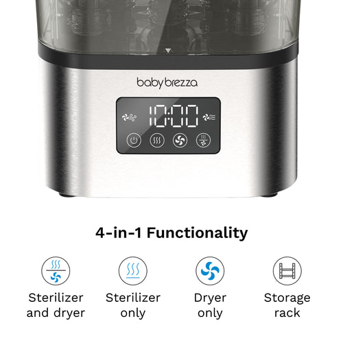 SuperQuick™ Baby Bottle Sterilizer and Dryer Stainless Steel - Sterilizes & Dries in just 10 Minutes - product thumbnail