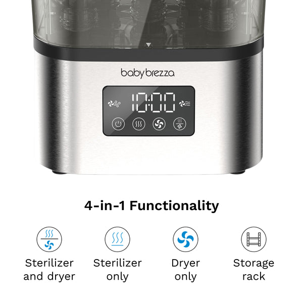 SuperQuick™ Baby Bottle Sterilizer and Dryer Stainless Steel - Sterilizes & Dries in just 10 Minutes - product thumbnail