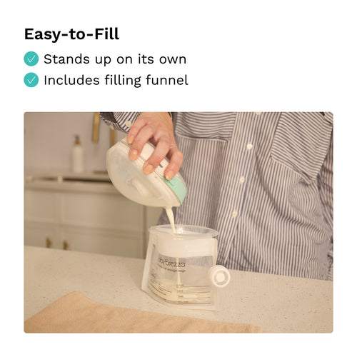 Reusable Breastmilk Storage Bags, 10 Pack, Includes Filling Funnel - product thumbnail