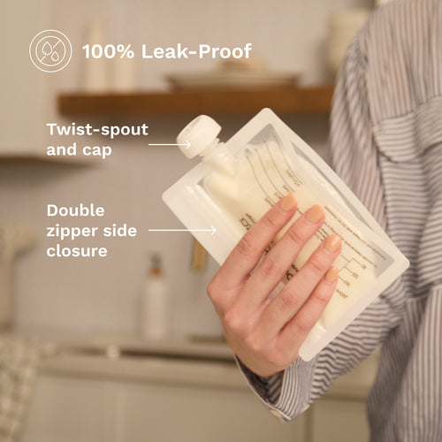 Reusable Breastmilk Storage Bags, 10 Pack, Includes Filling Funnel - product thumbnail