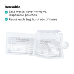 Reusable Breastmilk Storage Bags, 10 Pack, Includes Filling Funnel - product thumbnail
